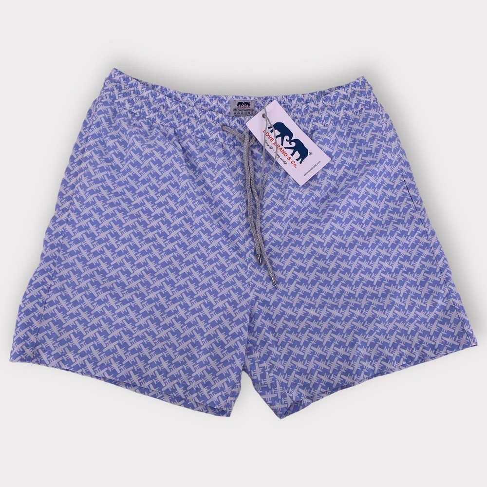 LOVE BRAND & CO Island Sky Plane Blue SWIMSUIT SWIM TRUNKS Men's Size XXXL NWT